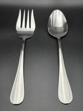 Pfaltzgraff Legacy 1 Cold Meat Fork & 1 Serving Spoon 8-3/4"  Stainless Set