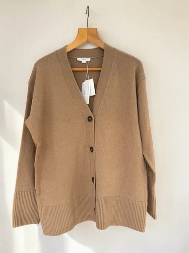 VINCE Beige Sand wool & Cashmere Boyfriend Oversize Jumper M - New