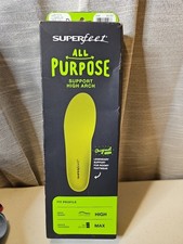 Superfeet Insole All Purpose High Arch Orthotic Insoles Max Thickness One Pair