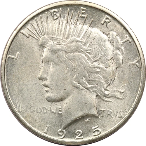 1925-S Peace Silver Dollar $1, About Uncirculated AU+