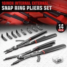 [2Pcs] 16" Circlip Plier Set Heavy Duty Internal External Snap Ring Pliers Kit