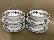 Royal Doulton Burgundy Soup Coupe Bowl x4
