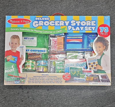 Melissa & Doug Deluxe Grocery Store Play Set, 73-Piece Multicolor Plastic, 4-7