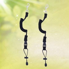  2pcs Elastic Paddle Leash Fishing Rod Safety Cord Tether Hook for Kayak Canoe