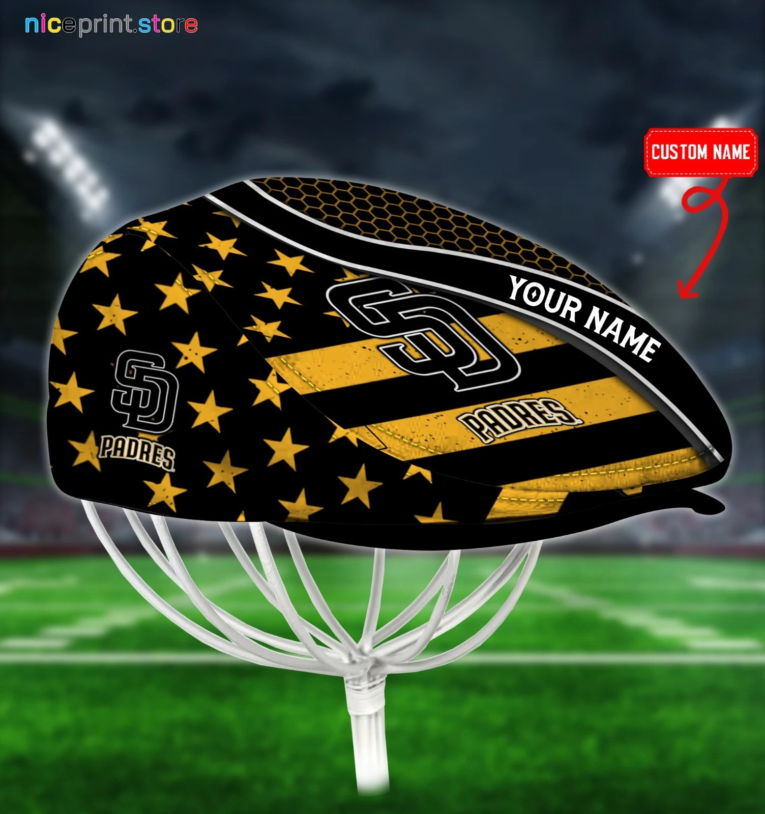 San Diego Baseball Team Padres Jeff Cap Driving Cap Flat Cap Golf Cap