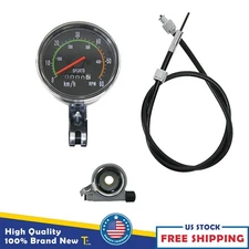 Vintage Style Bicycle Bike Speedometer Analog Mechanical Odometer With Hardware