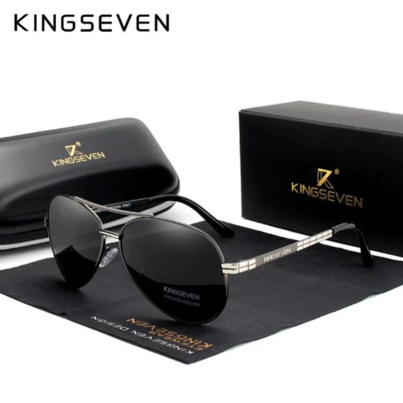 Gafas de sol polarizadas para hombre Uv400 Hd conducción pesca estilo piloto Kingseven Foto 2 de 4