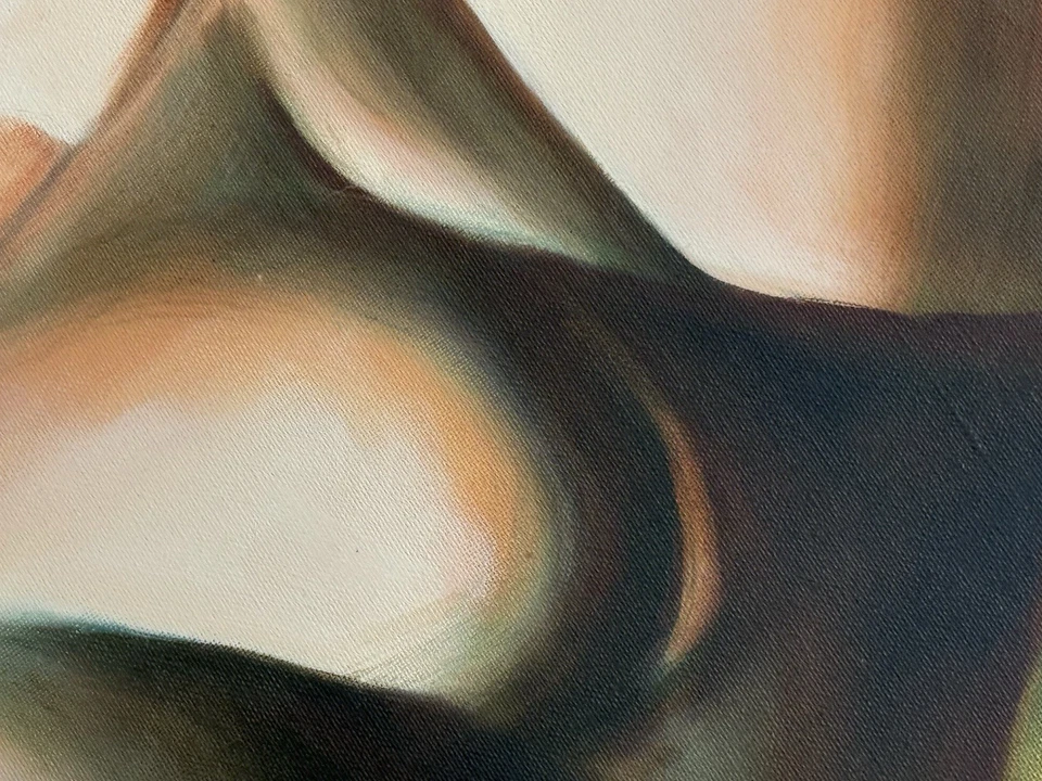 Painting Of Tamara De Lempicka’s ‘The Beautiful Raphaela’, Deco, Canvas original - Image 3 of 4