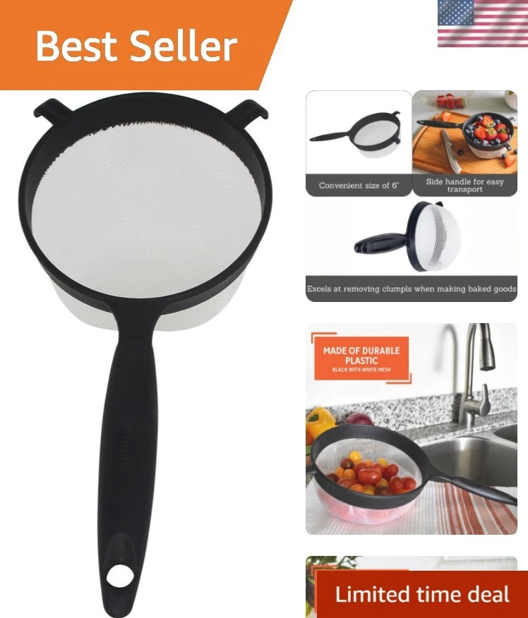 IMU-71133W Plastic Strainer, Black, 6-Inch,1 Count Pack of 1