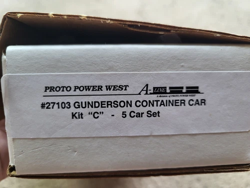 A-LINE PROTO POWER WEST HO SCALE GUNDERSON CONTAINER 5 CAR SET KIT C # 27103