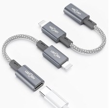 MFi Certified USB C to Lightning Adapter 2 Pack,27W PD Fast Charging Data Sync