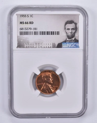 1955-S Lincoln Wheat Cent 1c MS66 RD NGC Special Label *4997