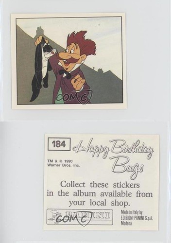 1990 Panini Happy Birthday Bugs Stickers Pepe Le Pew #184 00oy - Picture 3 of 3