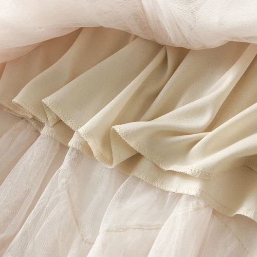 Women Layered Ruffles Tulle Skirt Elastic Waist Tutu Mesh Midi Tiered A-line - Bild 9 von 25