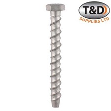 Masonry Steel Hex Bolts 10x150 - 2PCS Silver Heavy Duty Exterior Concrete Anchor