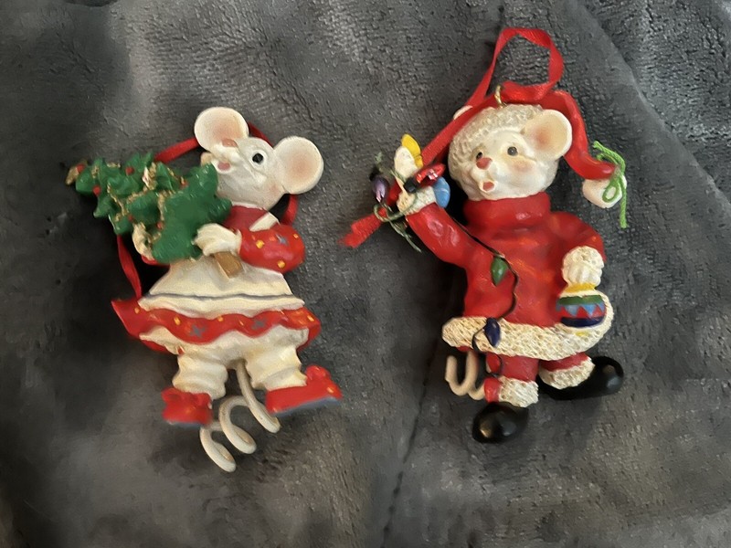 Kurt Adler Mice Christmas Ornaments - Set Of 2