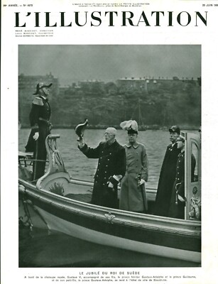 Altes Dokument Jubiläum des Königs von Schweden 1938 aus Zeitschrift