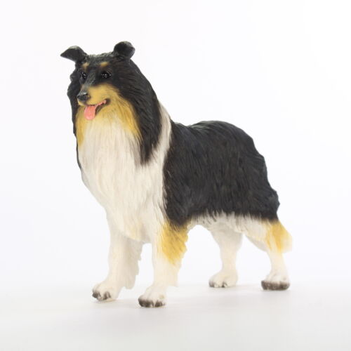 Collie Figurine Hand Painted Collectible Statue Tri Color - Afbeelding 1 van 1