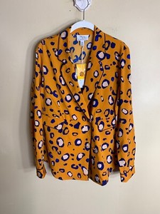 blue leopard print blazer