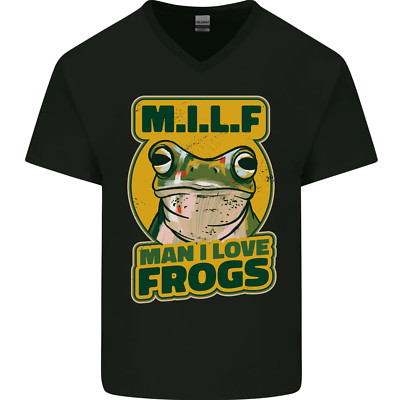 MILF Man I Love Frogs Herren V-Neck Cotton Maglietta