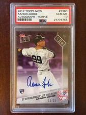 2017 Topps Now AARON JUDGE #336C RC Rookie AUTO Purple 11/25 PSA 10 GEM MINT