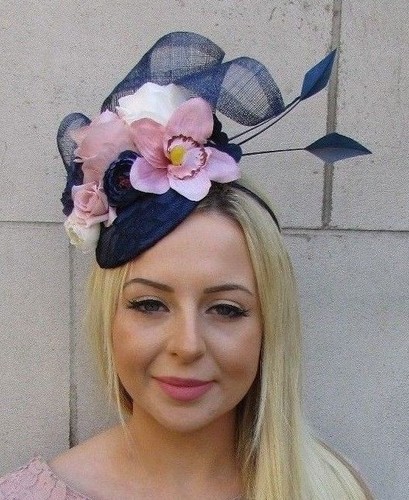 Flower Feather Hat Hair Fascinator 5972 