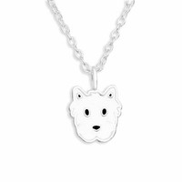 Terrier Hunde Halskette Kette 925 Silber - Kinder Damen MäDchen Schmuck