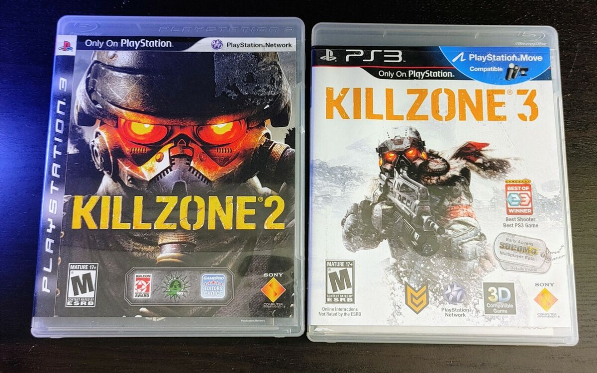 Killzone 2 + Killzone 3 PS3 Playstation 3 Lot COMPLETE with Manual