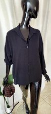 Black blouse buttons shirt One Size oversize blouson
