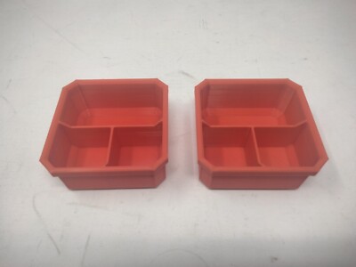 2 Red Low Profile Storage Bin Tray with Dividers for Milwaukee Packout Organizer