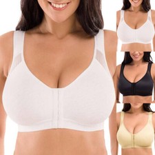 Women's Posture Corrector Bra Wireless Back Support Lift Up Front Closure Bra US