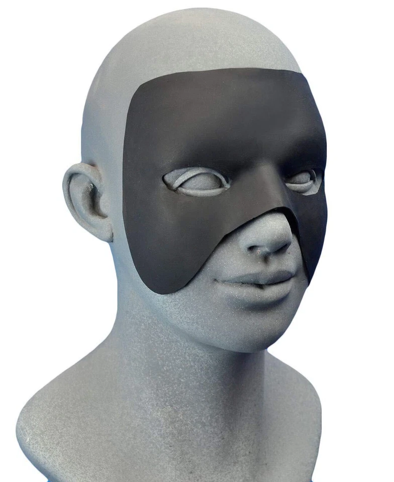 Black CUSTOMIZABLE Pro Quality HERO LATEX MASK make ANY shape Halloween Costume - Image 3 of 3