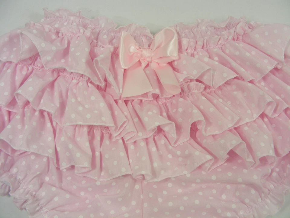 ADULTO BEBÉ SISSY rosa volantes cubierta pañal bragas disfraz cosplay forro opcional Foto 4 de 4