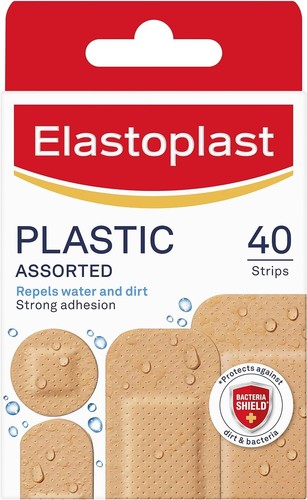 Elastoplast Water Resistant Plasters (40 Pieces), Dirt and Water Resistant Strip - Foto 2 di 10