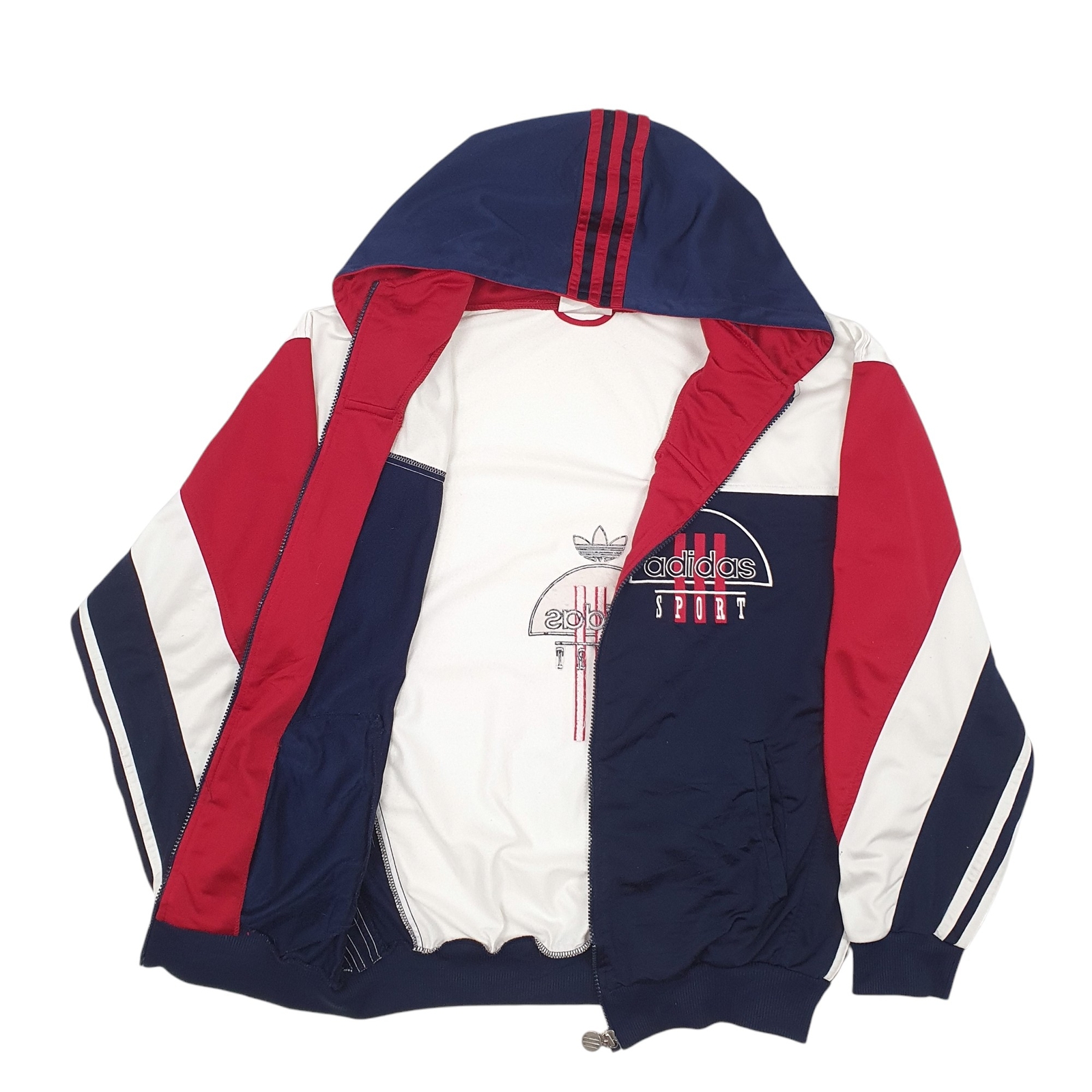 ADIDAS Full Zip Vintage Spellout Jumper Sweatshirt Mens L image 2