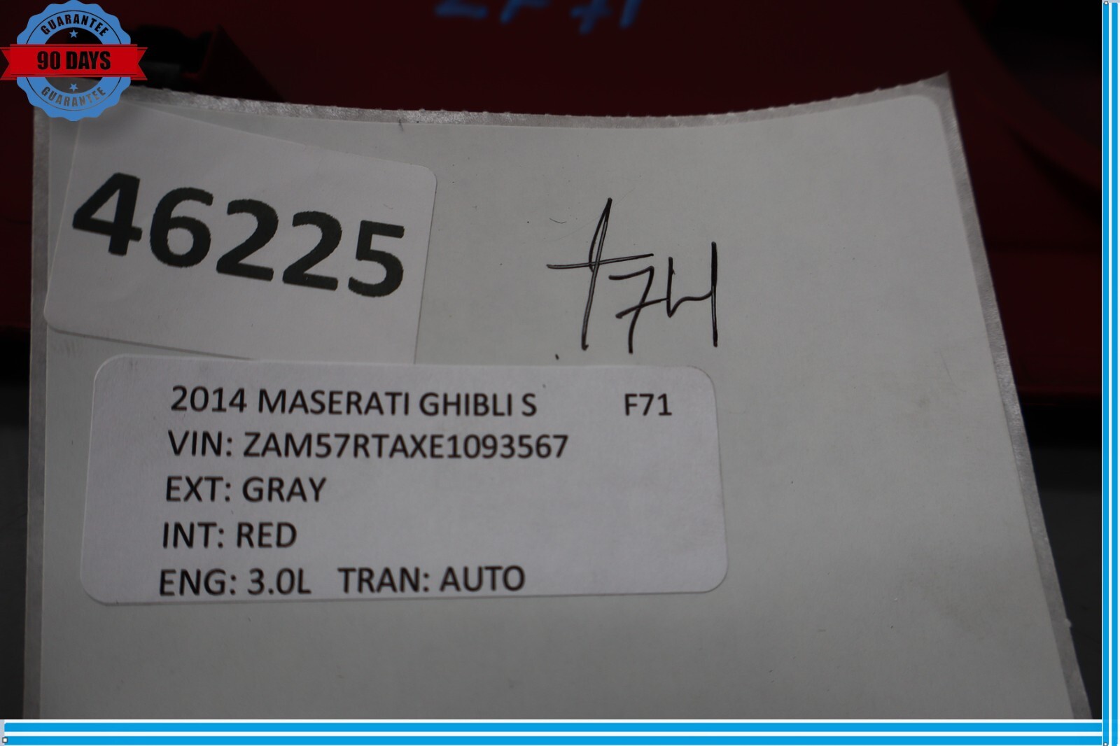 Maserati Ghibli 2014-2022 Front Left Side control trim Red