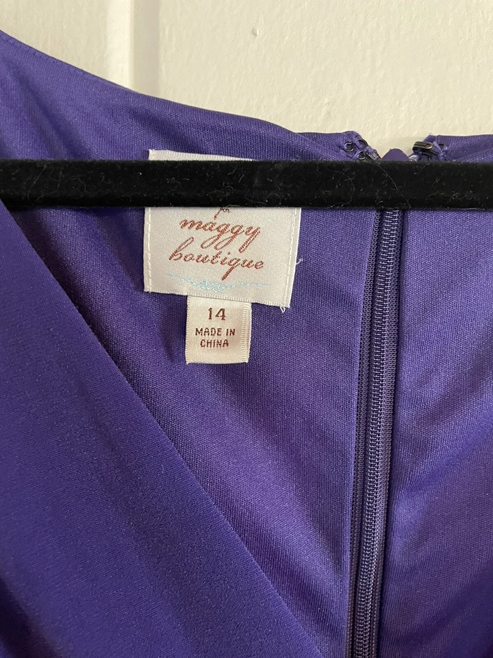 Suzi Chin Maggy Boutique Sleeveless Drape Dress Size 14 - Image 4 of 4