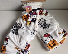 2 Pack Hello Kitty Halloween Throw Blanket Witch Broom Ghost Mummy Pumpkin NEW
