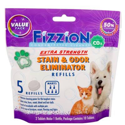 Fizzion EXTRA STRENGTH Pet Stain & Odor Remover Dog Cat Urine (5 Refill Bag)