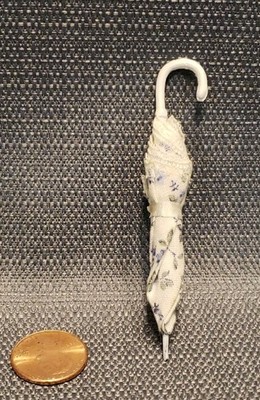 VINTAGE ARTISAN MADE UMBRELLA FOR MINIATURE DOLLHOUSE OR ROOMBOX 