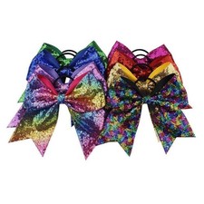 Big Glitter Sequin Bow Knot Hair Bands Ties Ropes Scrunchies For Women Girls