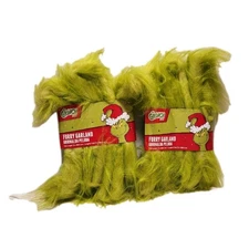Dr Seuss How The Grinch Stole Christmas 72 Inch Fuzzy Plush Garland Lot Of 2