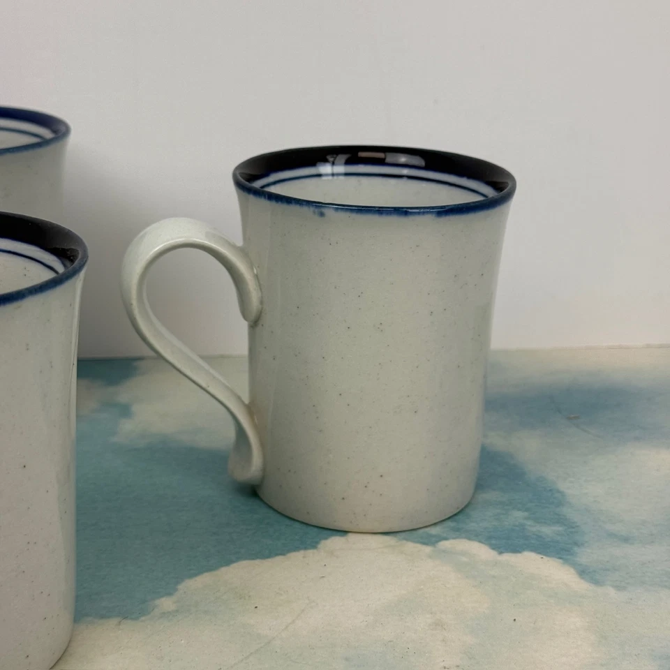 Juego de 4 tazas de café a rayas azules Dansk Bistro Christianshavn té JAPÓN Foto 4 de 4