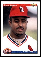 Brian Jordan 1992 Upper Deck #3 Cardinals MLB READ FREE SHIPPING AutographDen
