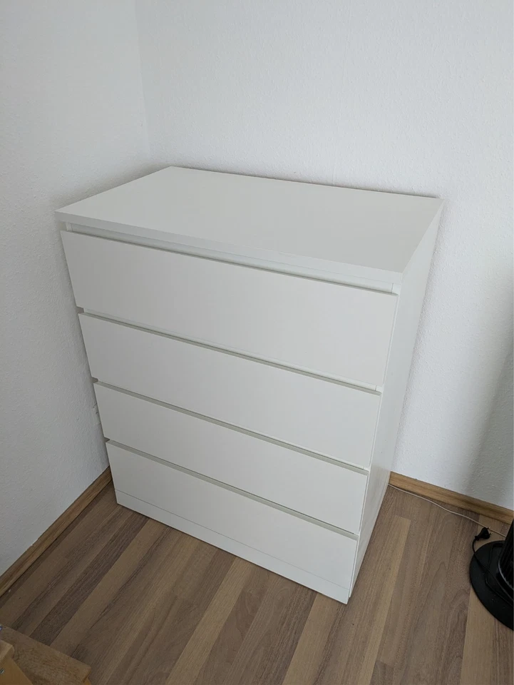 IKEA MALM 4-Drawer Dresser, White, 80x100 cm
