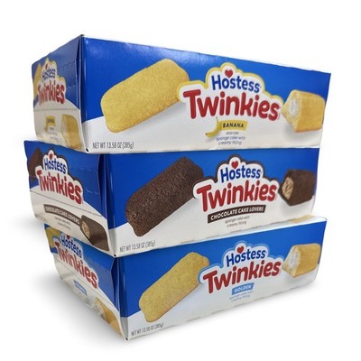 Hostess Twinkie Variety Pack | Original, Chocolate, Banana | 3 10-Packs (30 Tota