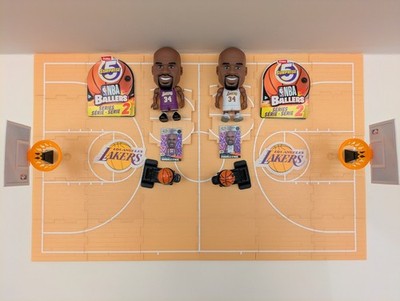 TWO Shaq Zuru Surprise 5 NBA Ballers & FULL Court w Ball Launchers NEW Shaquille