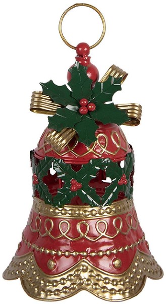 Dekoration Klingel Eisen 21X29 Cm Rot Goldfarbig Clayre & Eef 6Y6195-image