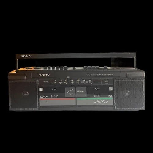 Sony CFS-W30 Dual 2 Cassette Boombox AM FM Radio TESTED Works Great Vtg