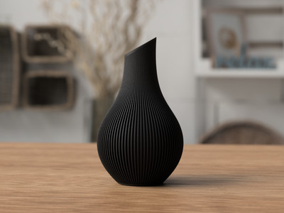 3D-gedruckte Shizu Japandi Vase, Schlichte Designvase mit weicher Silhouette und